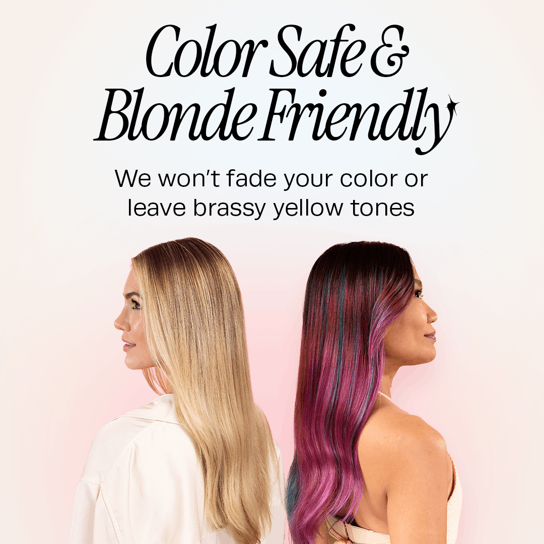 Badge confirming Glimmr Mini Hair Mask is safe for color-treated hair