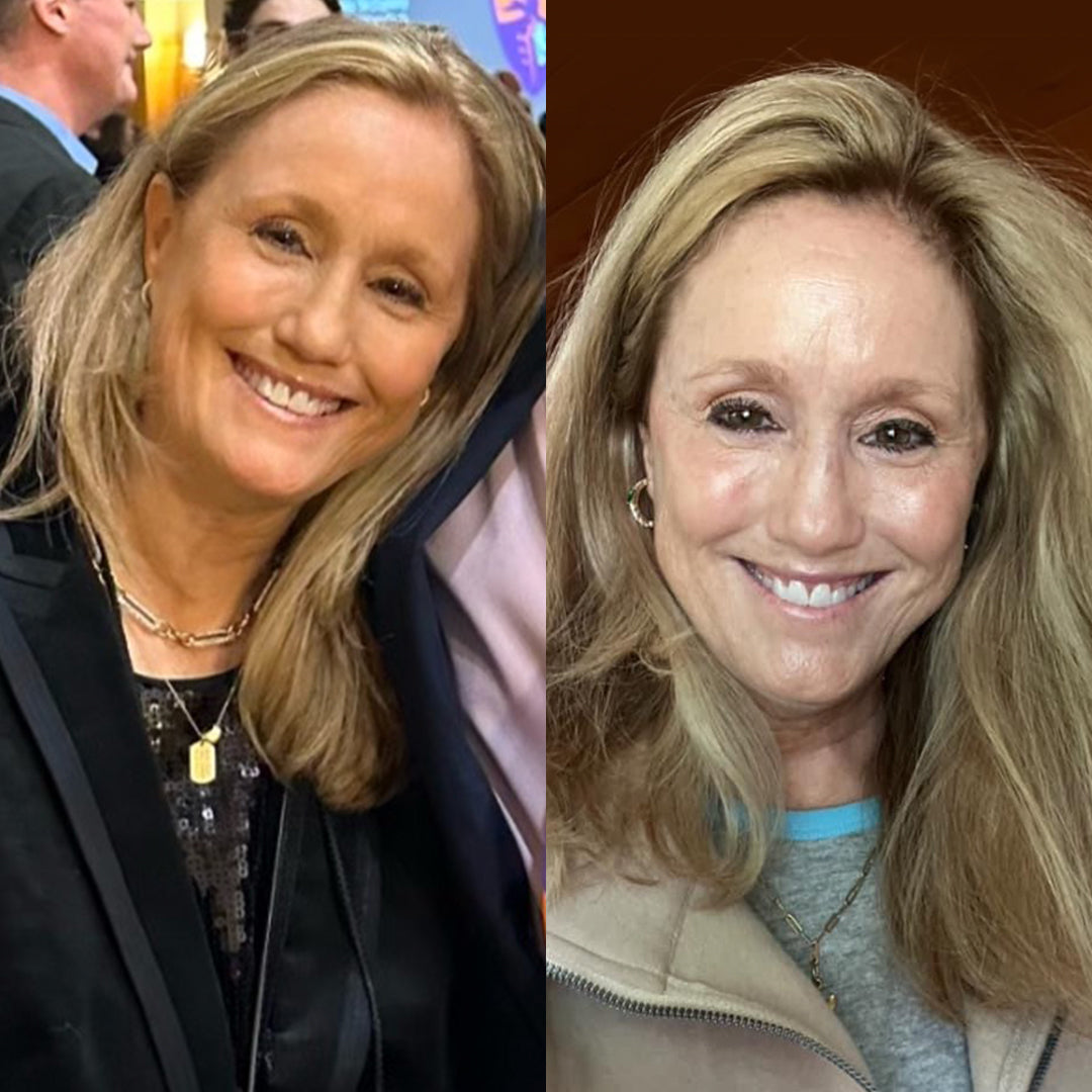 Mielle M.'s hair after 6 weeks using Glimmr's hair mask and shampoo for aging, dry, dull hair