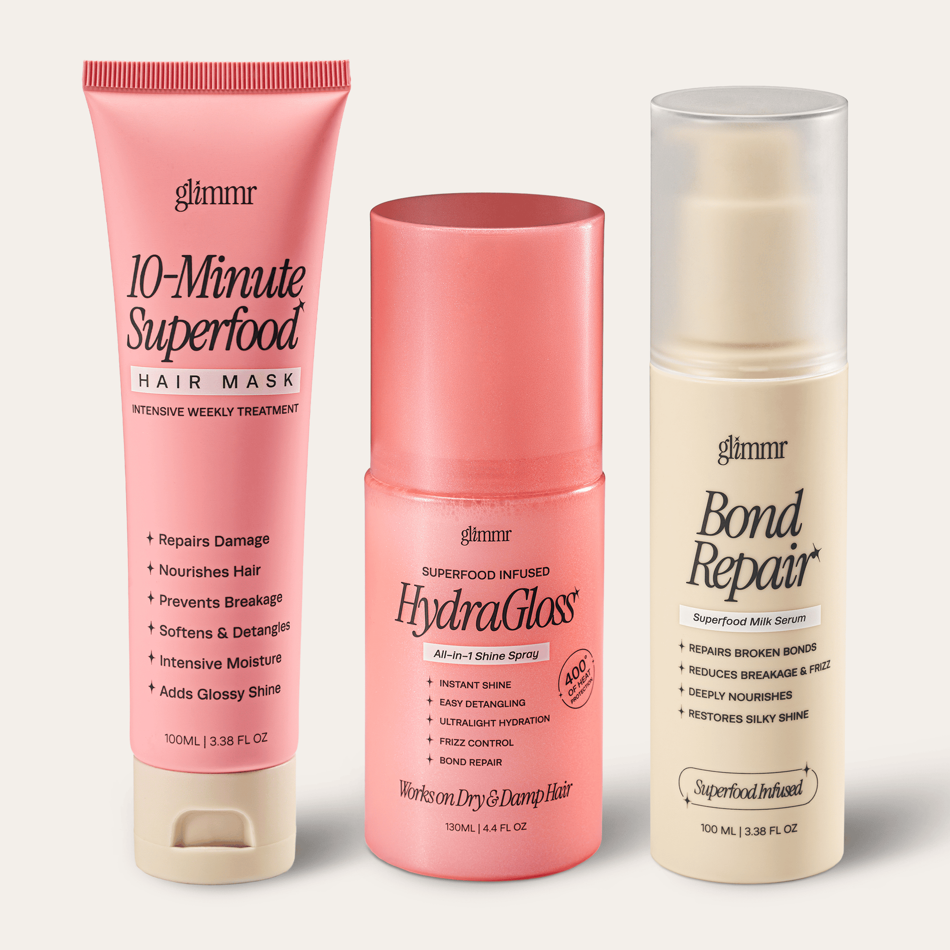 Repair Essentials Set — Mini Mask + Bond Serum + HydraGloss
