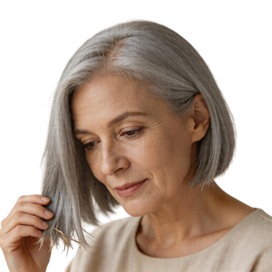 Person with aging hair