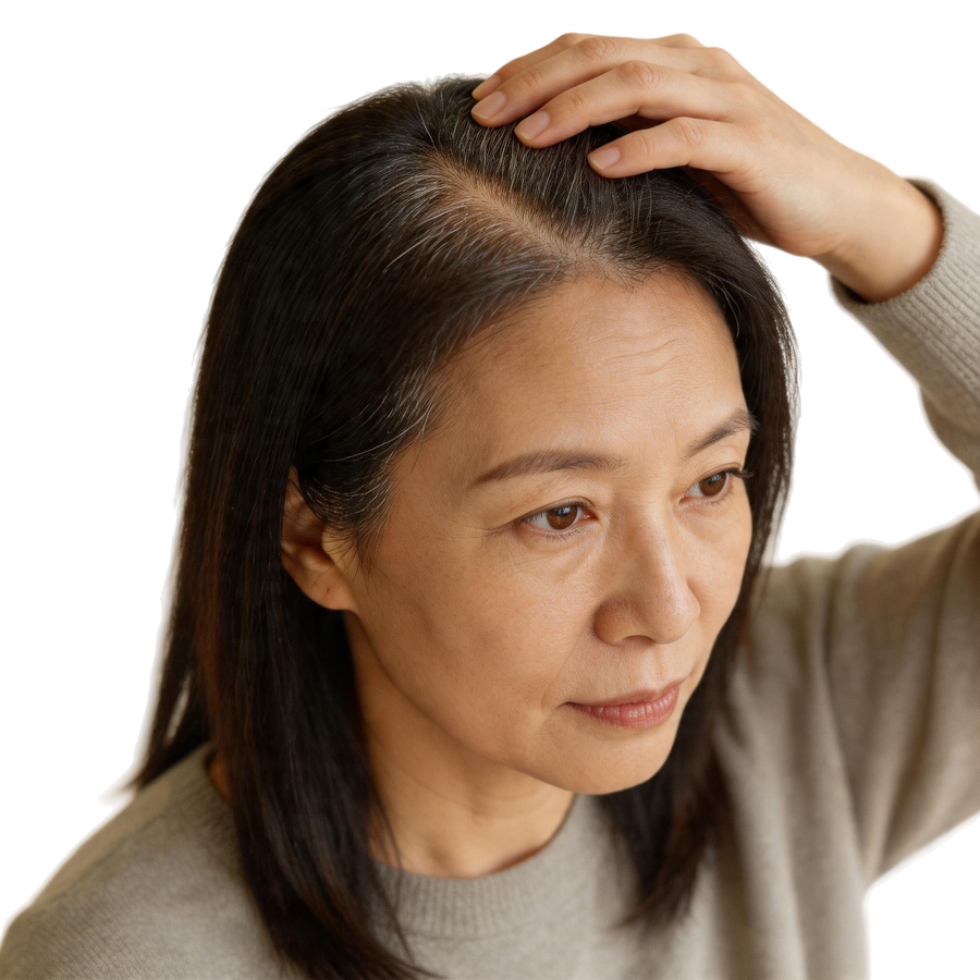 Person with fine and thin hair